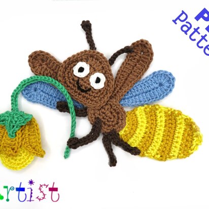 Firefly crochet applique pattern
