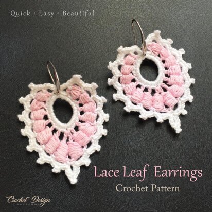 Crochet Leaf Lace Earrings