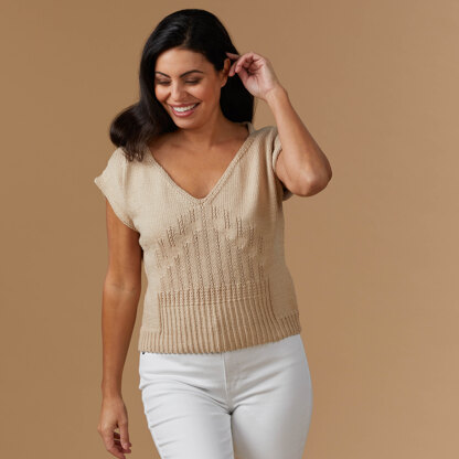#1308 Ascella - Top Knitting Pattern for Women in Valley Yarns Westhampton by Valley Yarns