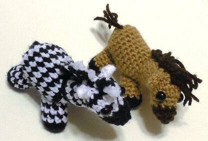 Miniature Zebra and Horse Amigurumi Plush Toy