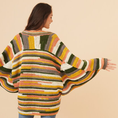 Crochet Batwing Coat - Free Crochet Pattern For Women in Paintbox Yarns Chunky Pots