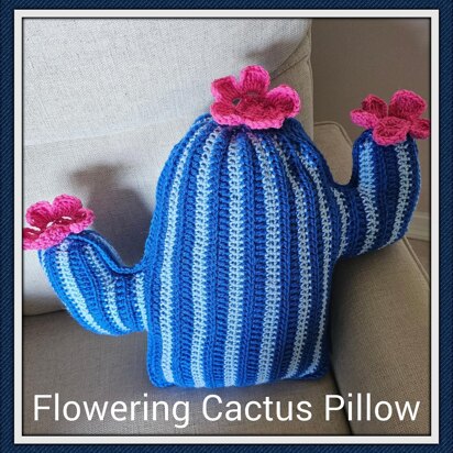 Blue Beauty Cactus Pillow