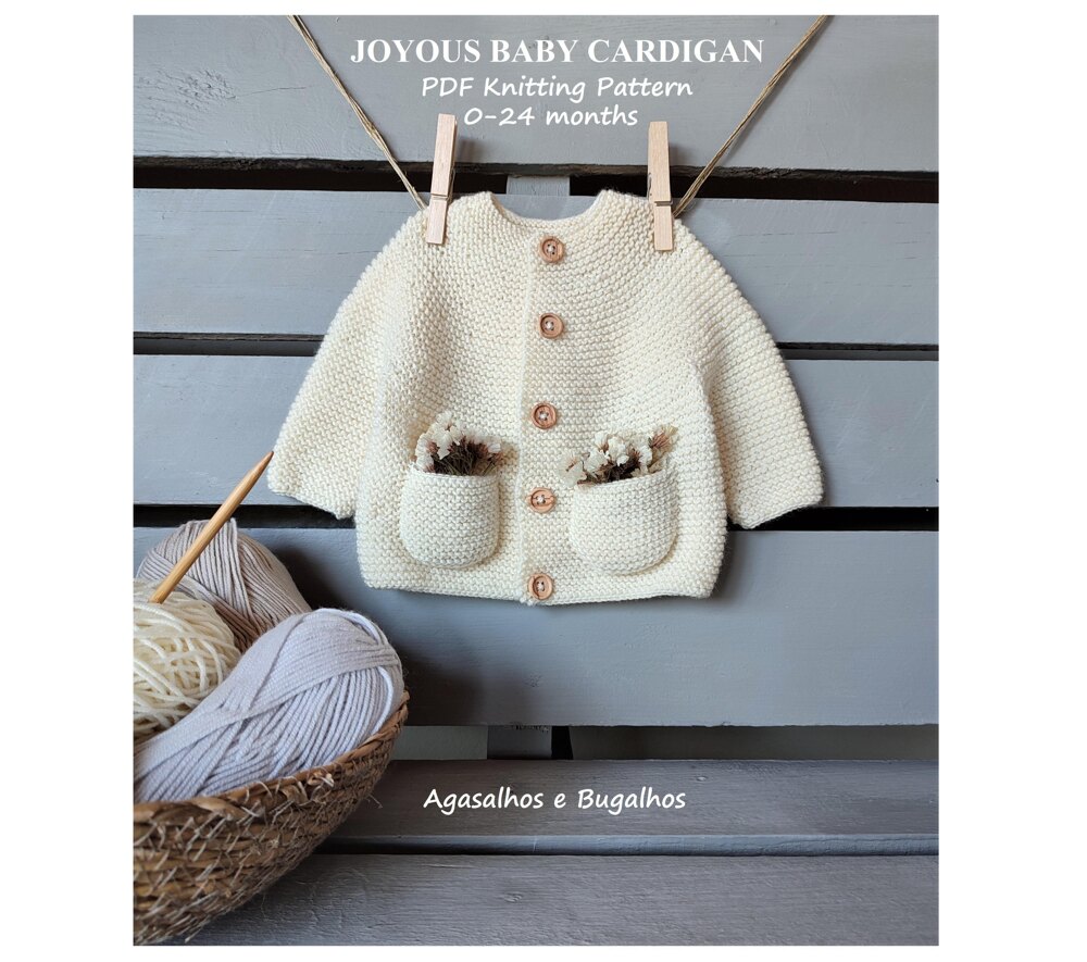 Joyous Baby Cardigan | 0-24 months Knitting pattern by Agasalhos e