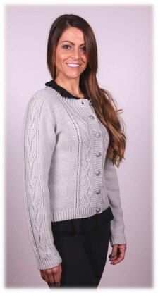 Women's Twist Stitch Cardigan in Plymouth Yarn Arequipa Worsted - 2996 - Downloadable PDF