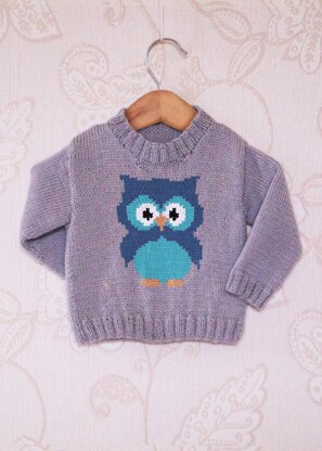 Intarsia - Little Owl Chart - Childrens Sweater