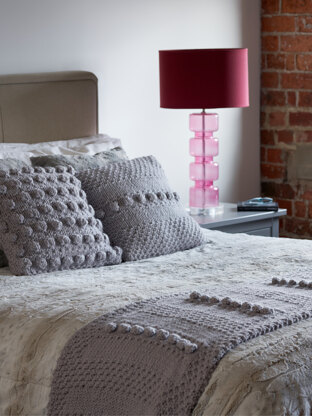 Serena – Bobble Bed Runner & Cushion Set in West Yorkshire Spinners Re:Treat Superchunky - DBP0257 - Downloadable PDF