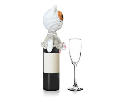 Girl Cat Wine Bottle Topper