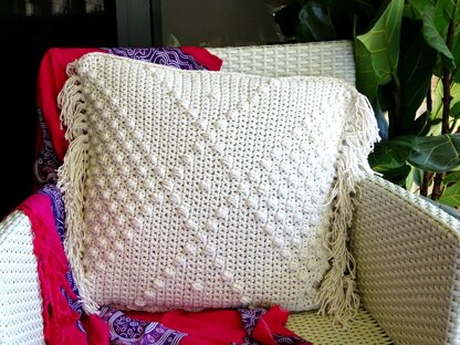Crochet Cushion Cover Boho Diamond