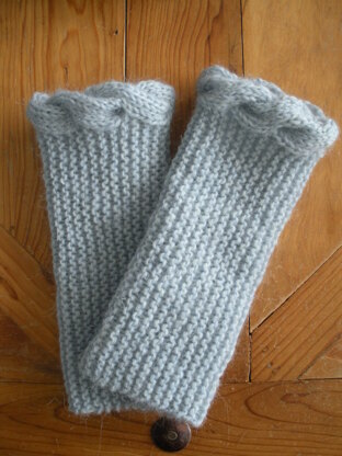 Soft blue wrist warmers