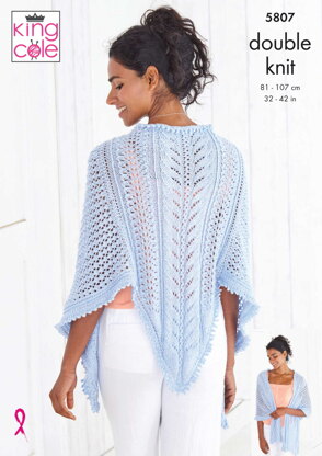 Cardigan and Shawl Knitted in King Cole Glitz DK - 5807 - Downloadable PDF