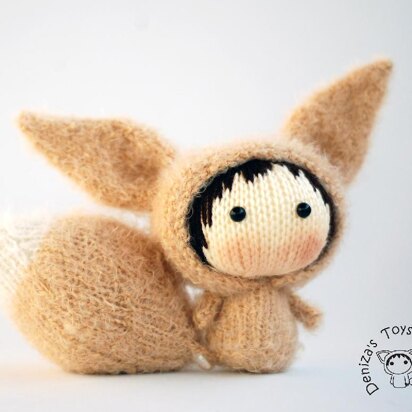 Fennec fox Doll with removable tail. - knitting pattern