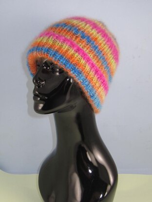 Angel Print Mohair All Rib Beanie Hat