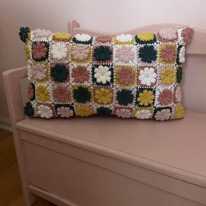 Checkerboard Flower Pillow