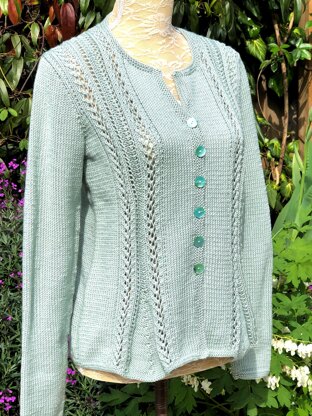 Cardigan with Lacy Godets