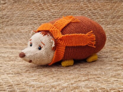 Knitting Pattern DK Autumn Hedgehog Stuffed Toy Gift Charity knit EASY Stuffie (PDF)