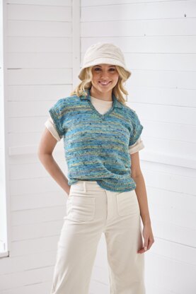 Ladies Sweater & Tank P6172 in King Cole Homespun Prism DK - Leaflet