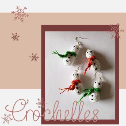 Mini Snowman Christmas Earrings