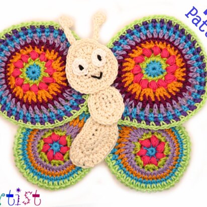 Butterfly 2 crochet applique pattern