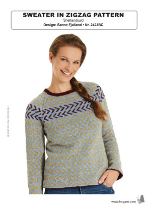 Sweater in Zigzag Pattern in BC Garn Shetland Wool - 2423BC - Downloadable PDF