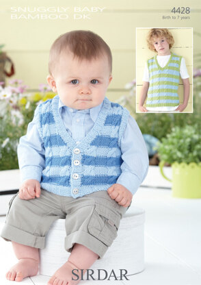 Waistcoat and Tank Top in Sirdar Snuggly Baby Bamboo DK - 4428 - Downloadable PDF