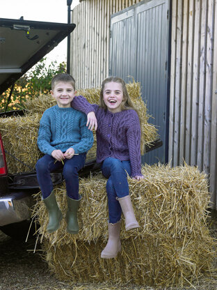 Cardigan and Sweater in James C. Brett Croftland Aran - Leaflet