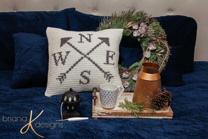 Compass Pillow Cover