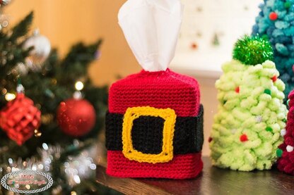 Santa Belt Tissue Box Cover