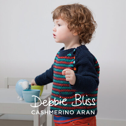"Dexter Sweater" - Sweater Knitting Pattern in Debbie Bliss Cashmerino Aran - DBS069