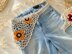 Boho Bandana with Floral Motif, Freeform Mesh and Filet Crochet Design (H8)
