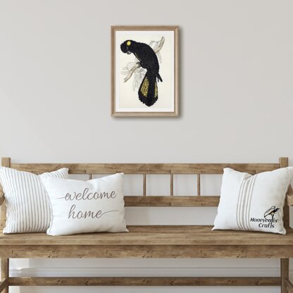 Yellow-tailed Black Cockatoo - Cross Stitch Pattern by Honeyeater Crafts