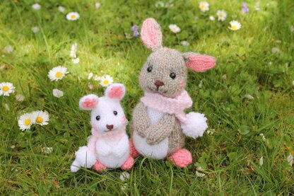 Grey bunny and little mouse