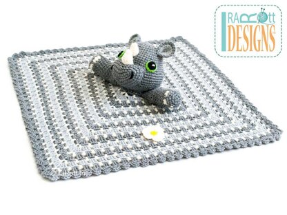 Riley Rhino the Rhinoceros Security Blanket Lovey