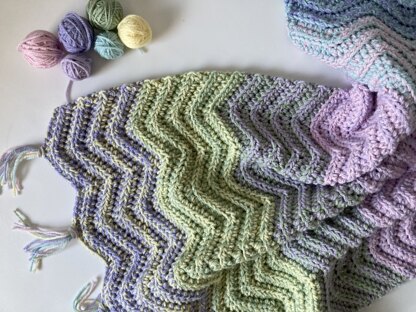 aran yarn pastel blanket