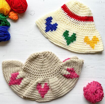 Six Hearts Sunhat