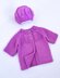 Violet cardigan and hat set