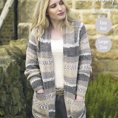 Ladies' Cardigans in King Cole Drifter Chunky - 4599 - Downloadable PDF - knitting pattern