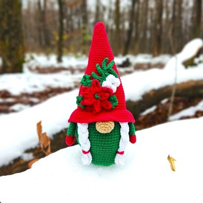 Christmas gnome girl, Crochet gnome amigurumi pattern, gnome santa, Crochet PDF pattern (English_US terms)