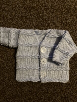 Garter Ridge Baby Cardigan in Lion Brand Cotton-Ease - 70351AD