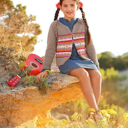 Fairisle Cardigan with Fringes in Bergere de France Sonora - 24 - Downloadable PDF