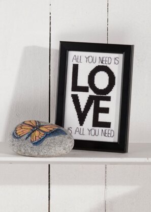 Permin Love is All You Need Cross Stitch Kit - 9x14cm