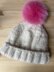 Simple chunky merino pom pom hat