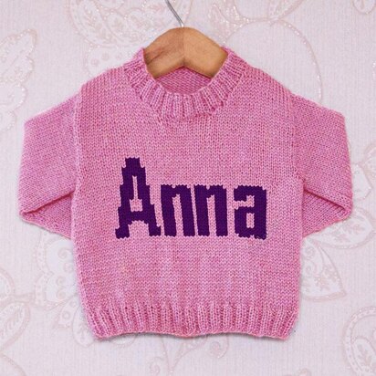 Intarsia - Anna Moniker Chart - Childrens Sweater
