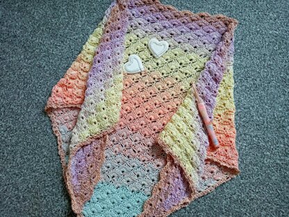 Crochet Summer Sunset Shawlette Pattern