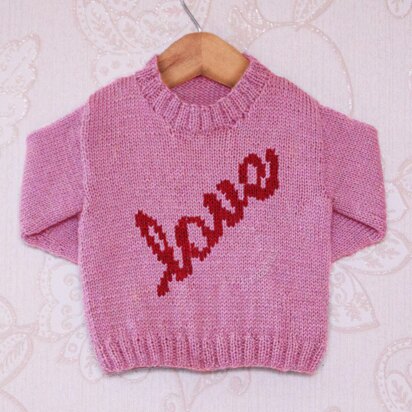 Intarsia - Love Chart - Childrens Sweater