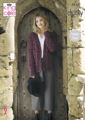 Ladies' Jacket and Cardigan in King Cole Indulge Chunky - 4858 - Downloadable PDF