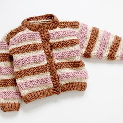 Child's Striped Cardigan in Lion Brand Vanna's Choice - L30165