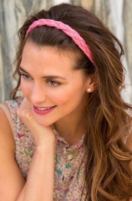 Wide Braid Headband in Red Heart Super Saver Economy Solids - LW4372