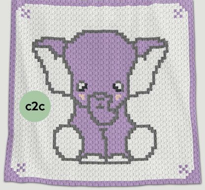C2C CROCHET Baby Blanket - Elephant