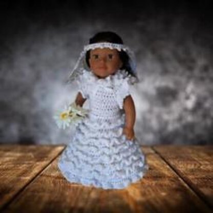 Wedding Doll Dress for 18inch doll