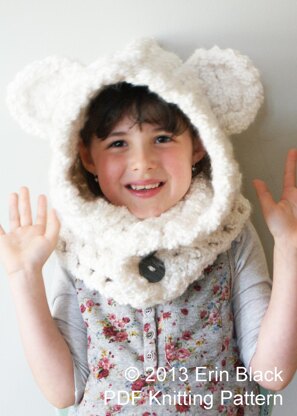 Chunky Crochet Polar Bear Hood